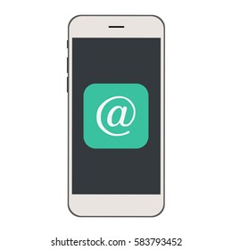 Mobile phone with At mail contact Icon on the screen.