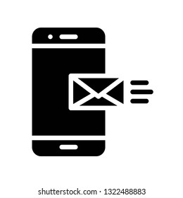 Mobile phone with mail vector, Social media solid design icon