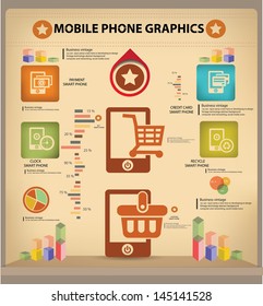 Mobile phone and Marketing concept information graphics,vector