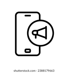 Mobile Phone Marketing icon with megaphone