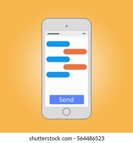 Mobile phone massaging with send button 