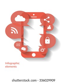 Mobile phone media icons vector for web use 