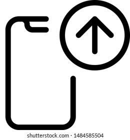 Mobile phone media upload with up arrow layout