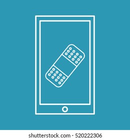 mobile phone medical plaster band vector illustration eps 10