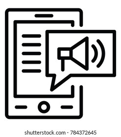 A mobile phone with a megaphone symbolising sms marketing