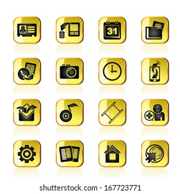 Mobile phone menu icons - vector icon set