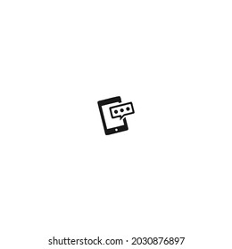 mobile phone message black icon isolated white background, for web, app, and presentation 