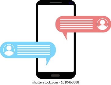 mobile phone with message bubble