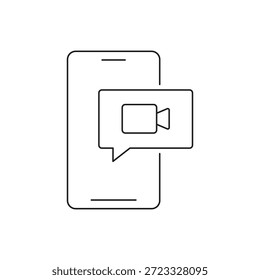 Handy-Nachrichtenblase mit Kamerasymbol-Umriss