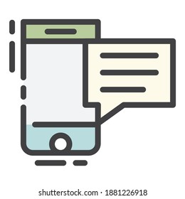 Handy-Flat-Symbol einzeln auf weißem Hintergrund