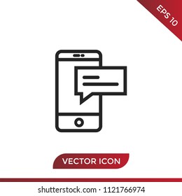 Mobile phone and message icon