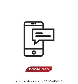 Mobile phone and message icon