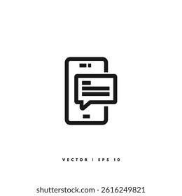 Mobile Phone Message Icon. Editable Stroke