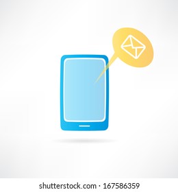 mobile phone with a message on the display