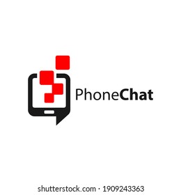 diseño de logotipo de tecnología de mensajes de teléfono móvil
