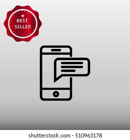 Mobile Phone with Message Vector Icon Illustration