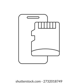Mobile phone with micro SD card icon