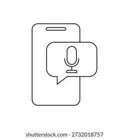 Mobile phone with microphone audio bubble icon