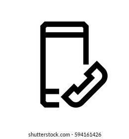 Mobile phone mini line, icon, background and graphic. The icon is black and white, linear  flat, vector, pixel perfect, minimal, suitable for web and print. 