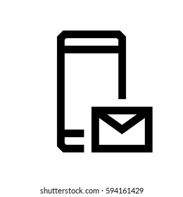 Mobile phone mini line, icon, background and graphic. The icon is black and white, linear  flat, vector, pixel perfect, minimal, suitable for web and print. 