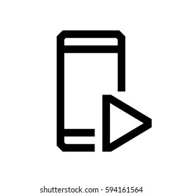 Mobile phone mini line, icon, background and graphic. The icon is black and white, linear  flat, vector, pixel perfect, minimal, suitable for web and print. 