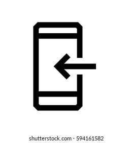 Mobile phone mini line, icon, background and graphic. The icon is black and white, linear  flat, vector, pixel perfect, minimal, suitable for web and print. 