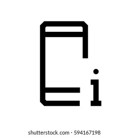 Mobile phone mini line, icon, background and graphic. The icon is black and white, linear  flat, vector, pixel perfect, minimal, suitable for web and print. 