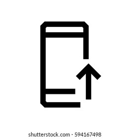 Mobile phone mini line, icon, background and graphic. The icon is black and white, linear  flat, vector, pixel perfect, minimal, suitable for web and print. 