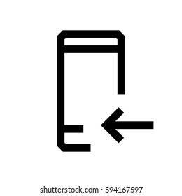 Mobile phone mini line, icon, background and graphic. The icon is black and white, linear  flat, vector, pixel perfect, minimal, suitable for web and print. 