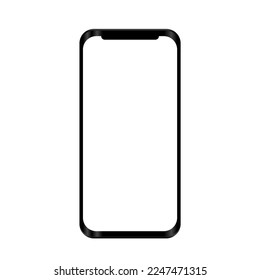 El teléfono móvil se burla de fondo blanco.