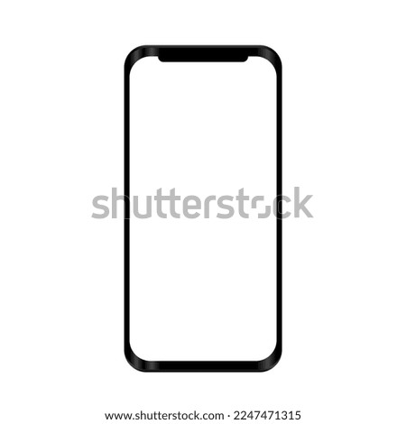 Mobile Phone Mock up on White Background.