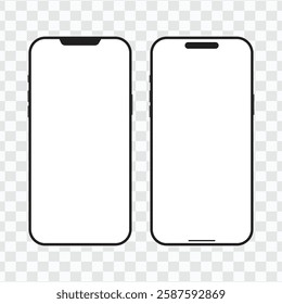 Mobile Phone Mockup with Buttons Set | Blank Screen Smartphone Template