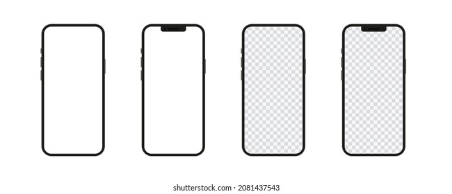 Handy-Mock-up. Handy-Mock-up Vektor-Set. Smartphone einzeln Vorlage mit leerem Bildschirm realistisch 3d. Leerbildschirm für Mobilgeräte.