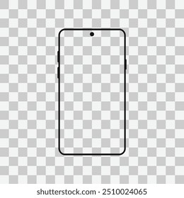 Montagem de telefone celular isolado no vetor de fundo transparente.