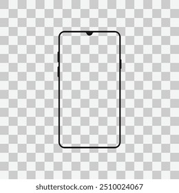 Maqueta del teléfono móvil aislada en el Vector de fondo transparente.