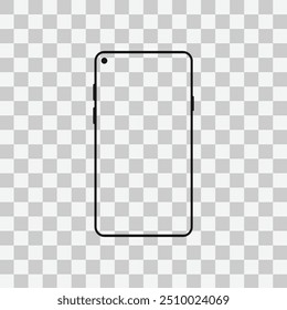 Mobile phone mockup isolated on transparent background vector.