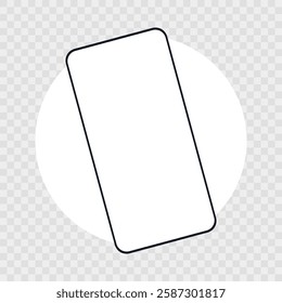 Mobile phone mockup template for your design isolated on white and transparent background. Vector flat illustration