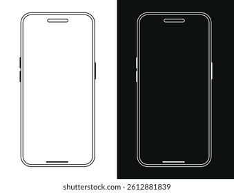 Mobile phone mockup vector illustration. Smartphone outline. Phone mockup wireframe template	
