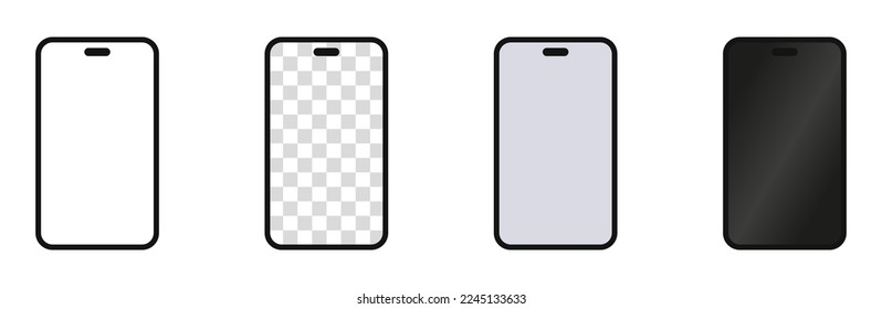 Mobile phone mockup vector.  Smartphone mockup. Device front view.  Vector illustration.