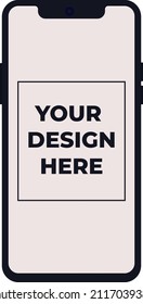 Mobile phone mockup vector template, mobile phone icon