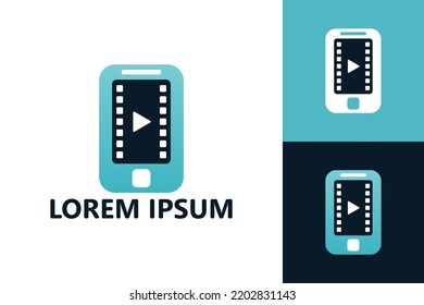 Mobile phone movie logo template design vector