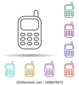 Mobile phone multi color icon. Simple thin line, outline vector of web icons for ui and ux, website or mobile application