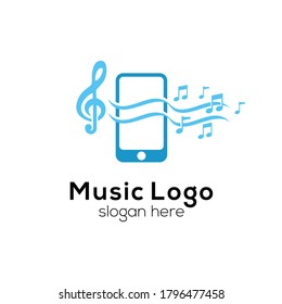Mobile Phone Music Logo Design Element Stock Vector . 
