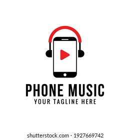 Mobile Phone Music Logo Design Element Stock Vector .