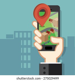 Konzept für die mobile Navigation mit App und GPS