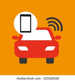 mobile phone navigation car location vector illustration eps 10