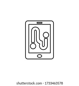 Navigationszeichen für Mobiltelefone Das Symbol Route. Smartphone GPS-Symbol. Line Icon Design für modernes Web und Mobile Konzept. 