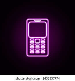 mobile phone neon icon. Elements of technology set. Simple icon for websites, web design, mobile app, info graphics