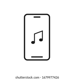 Mobile phone with note sign icon, vector illustration. Flat design style