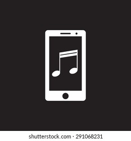 Mobile phone with note sign icon, vector illustration. Flat design style